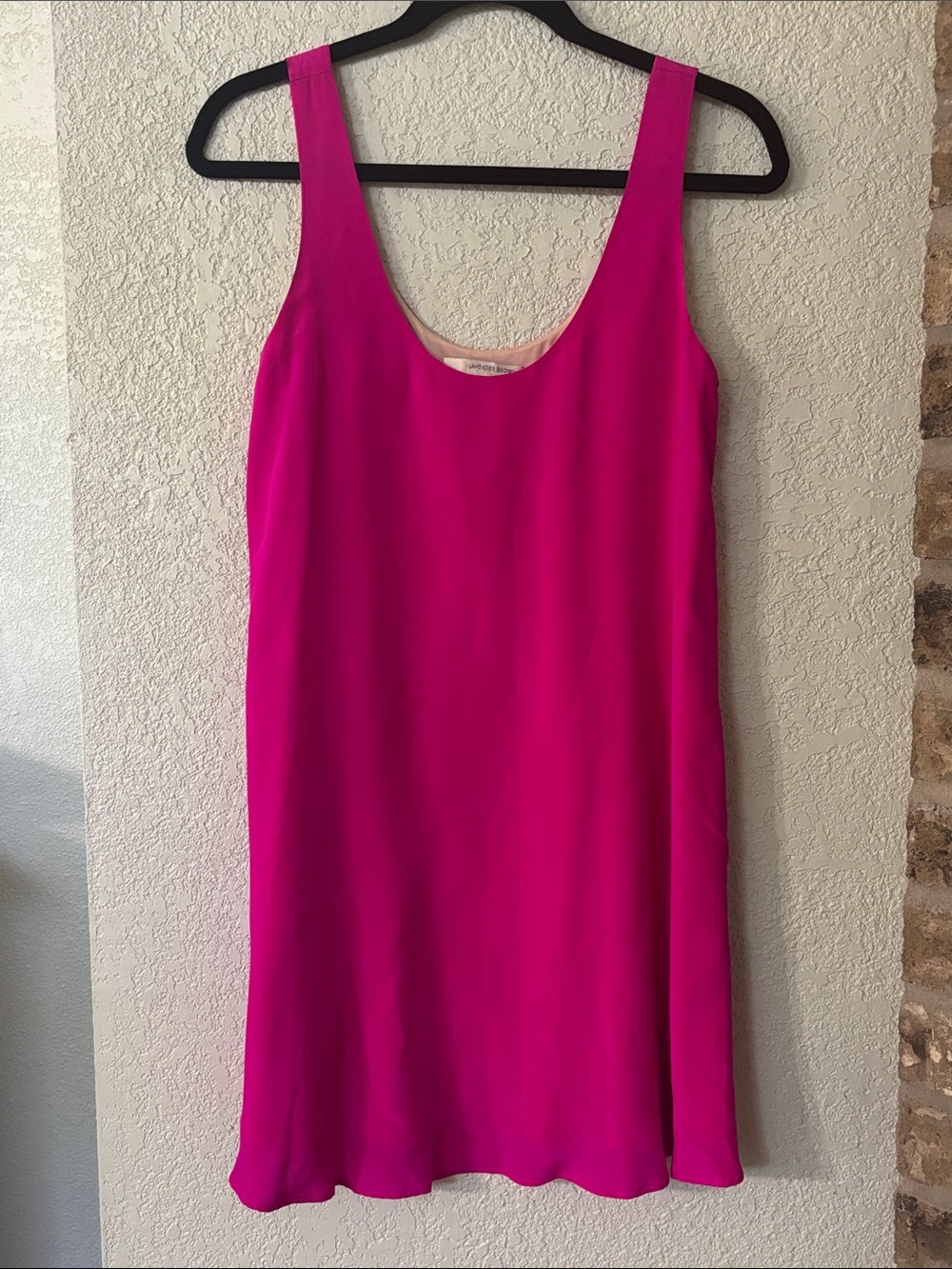 Lavender Brown Bright Pink Sleeveless Silk Shift Dress